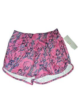 NEW Z by Zella Watercolor Floral Print Elastic Waist Pull On Sport Shorts 14/16